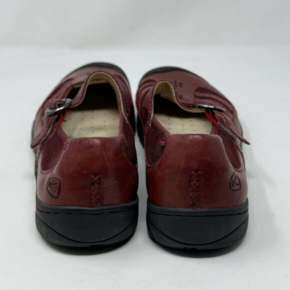 Keen Paradise Mary Jane Shoes Womens 11 Burgundy Leather Casual Comfort Office - Picture 10 of 16